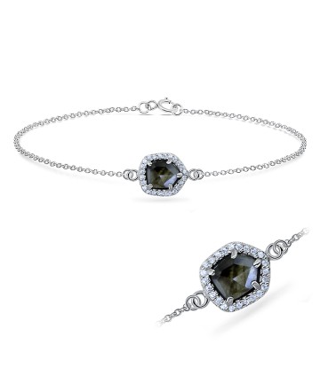 Labradorite with CZ Stones Silver Bracelet BRS-391